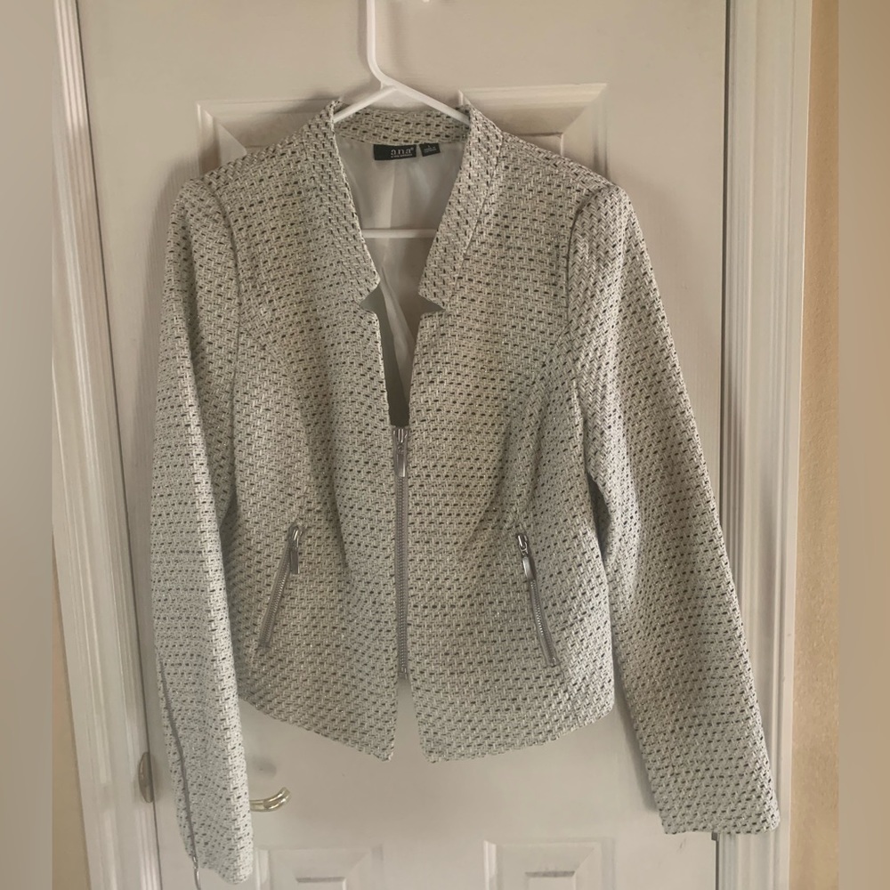 Women’s Fashion White Sparkle Blazer Ana